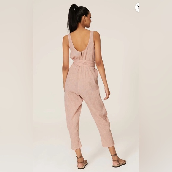 Hatch Pink Wrap Around Jumpsuit Pink Gingham Size XS - Picture 2 of 7
